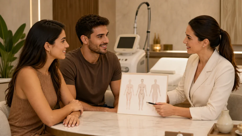 Consulta de depilação a laser feminina e masculina em Curitiba